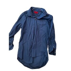 Bergamo New York Blue Long Sleeve Dress Shirt Mens L